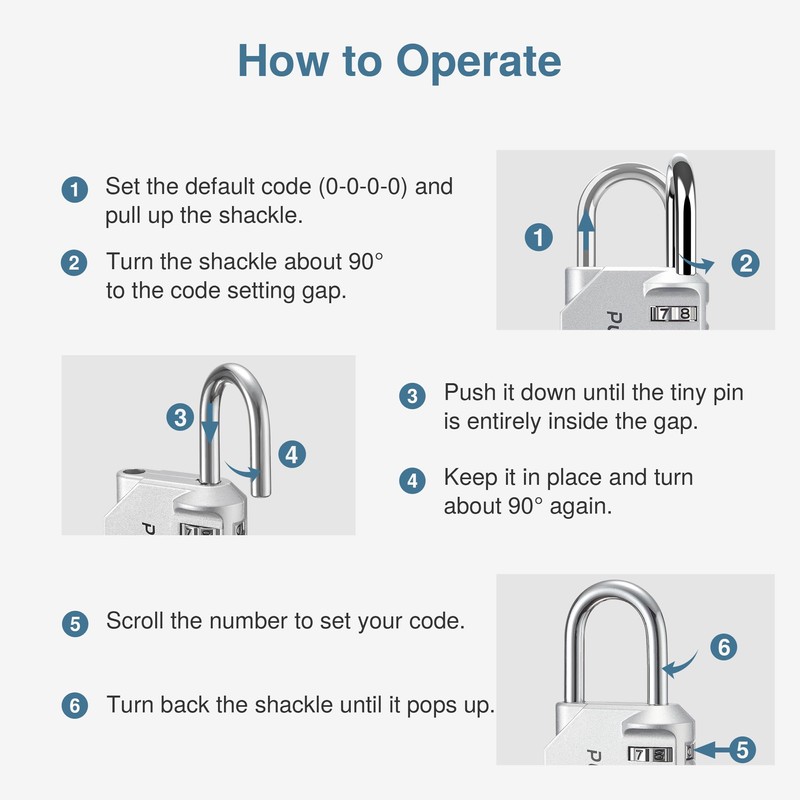 Puroma 1 Pack Combination Lock for Locker 4 Digit Outdoor