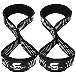 SAWANS Correas de elevación Acolchadas de Agarre Figura 8 Correas de muñeca Peso Heavy Duty Doble Loop Culturismo Entrenamiento Correas de Gimnasio Barra de Mano Antideslizante Deadlift