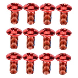 DECHOUS 1 Box Titanium Steel Bike Disc Brake Screws Red Corrosion Resistant Fixing Bolts for Mountain Road E Bikes with Easy Installation and High Strength
