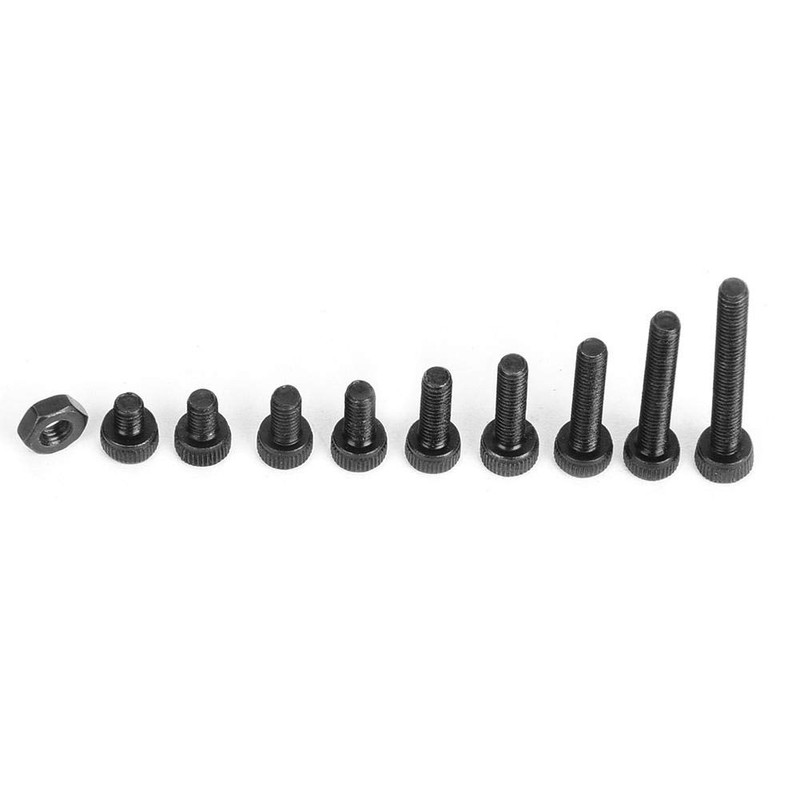 Screw Screw with Nut, 300 Pieces Black Alloy Steel 12.9