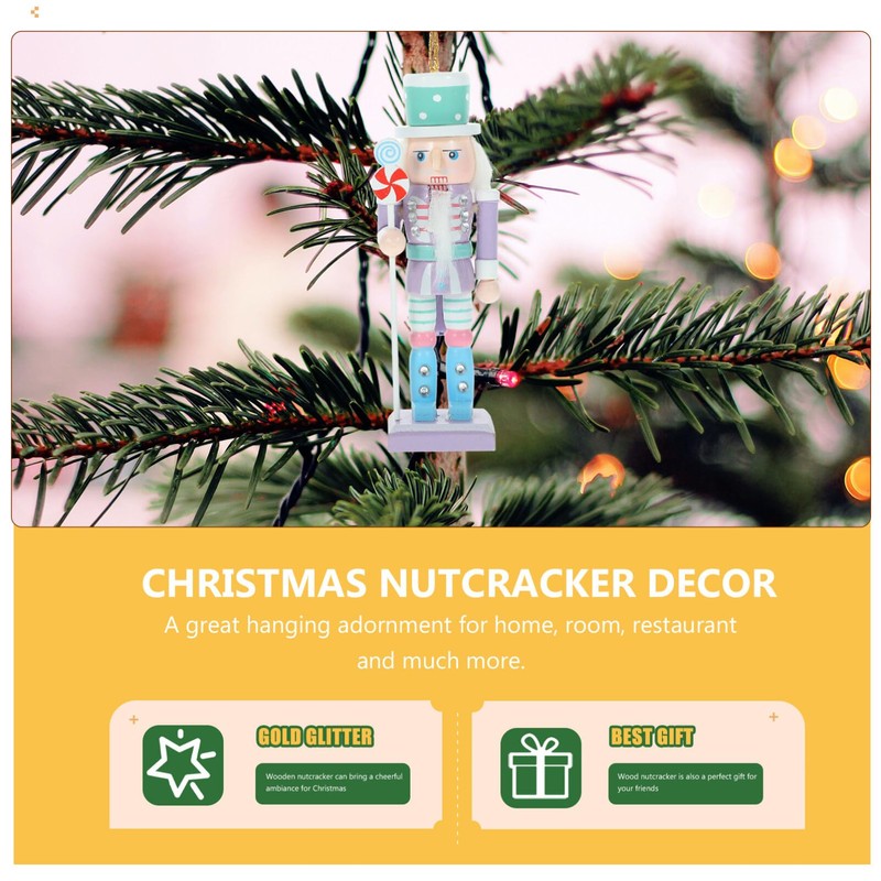 Sewroro Hanging Nutcracker Wooden Nutcracker Soldier Figures Christmas Nutcracker Dolls