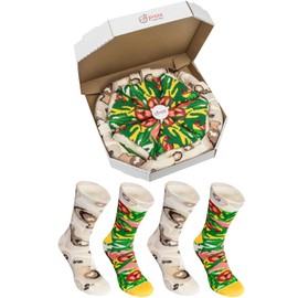 Rainbow Socks - Damen Herren Pizza Socken Box Italienische - 4 Paar - Größen 41-46