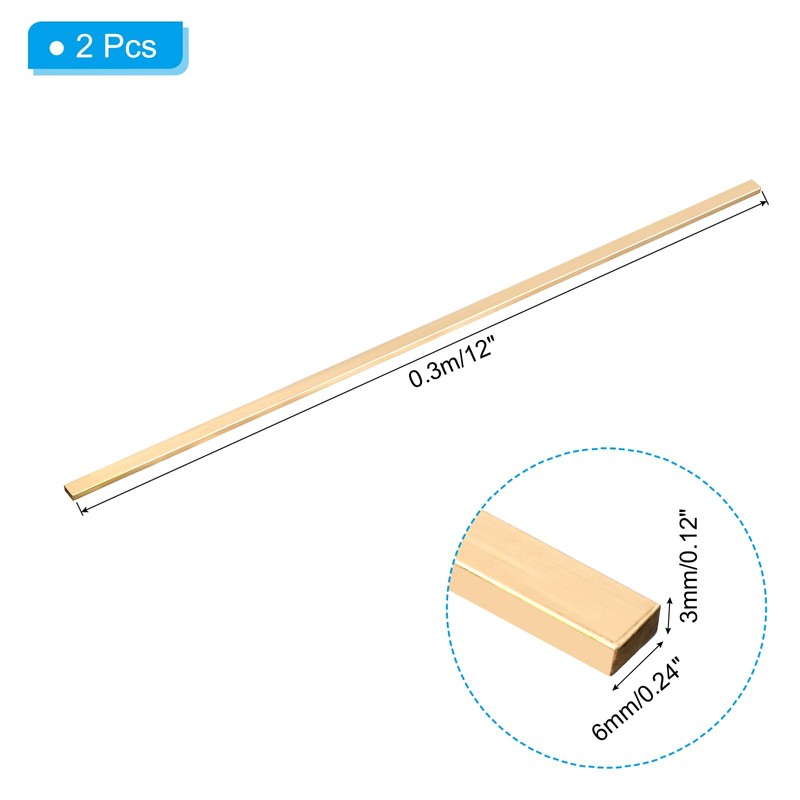 PATIKIL 1/8 x 1/4 x 12" H59 Brass Flat Bar,