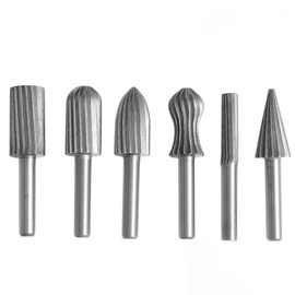 Rotary Burr Set - 6Pcs Wood Carving File Drill Bits, 6mm Round Shank Engraving Cutting Rasp Cutter for DIY Grinding Woodworking,Drilling,Carving