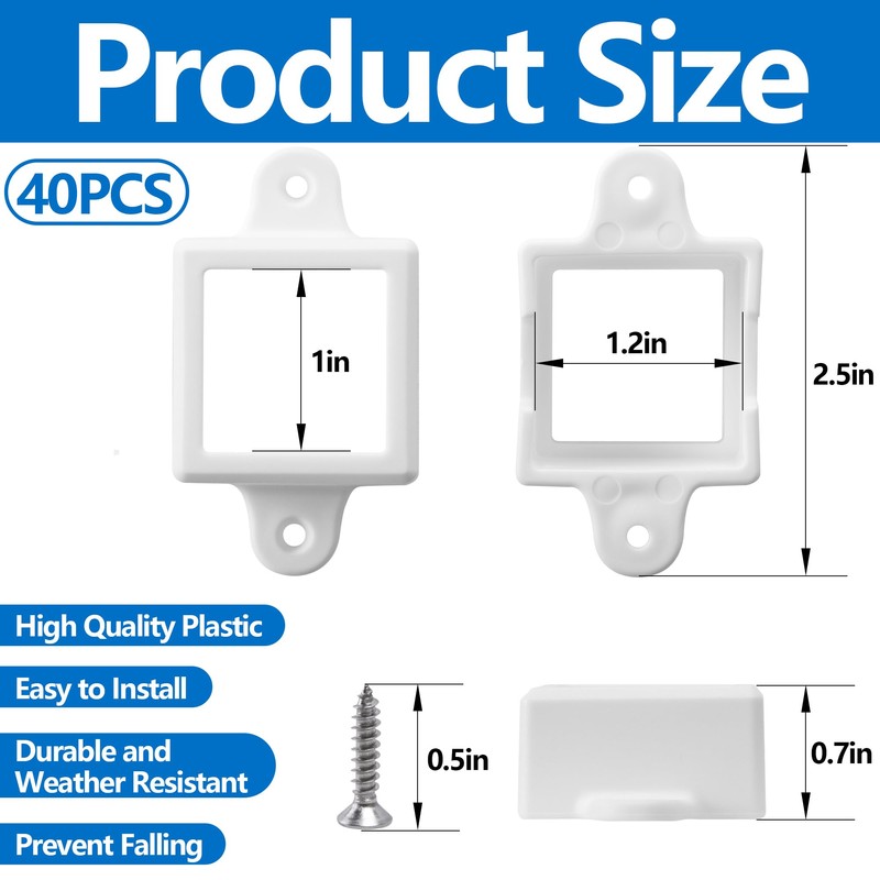 Shupakul 40 Pcs H705 LED Light Mounting Bracket Clip,Waterproof H705