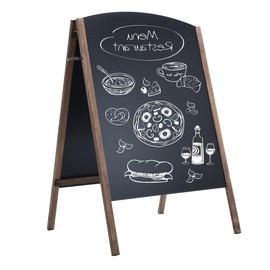 FIREFLOWERY A Frame Chalkboard Sign, Freestanding Menu Board with Heavy-Duty Hinge, Solid Pine Wood Blackboard, Double-Sided Chalk Board for Restaurants, Cafes, Weddings, Party Guide (40" x 25.6")