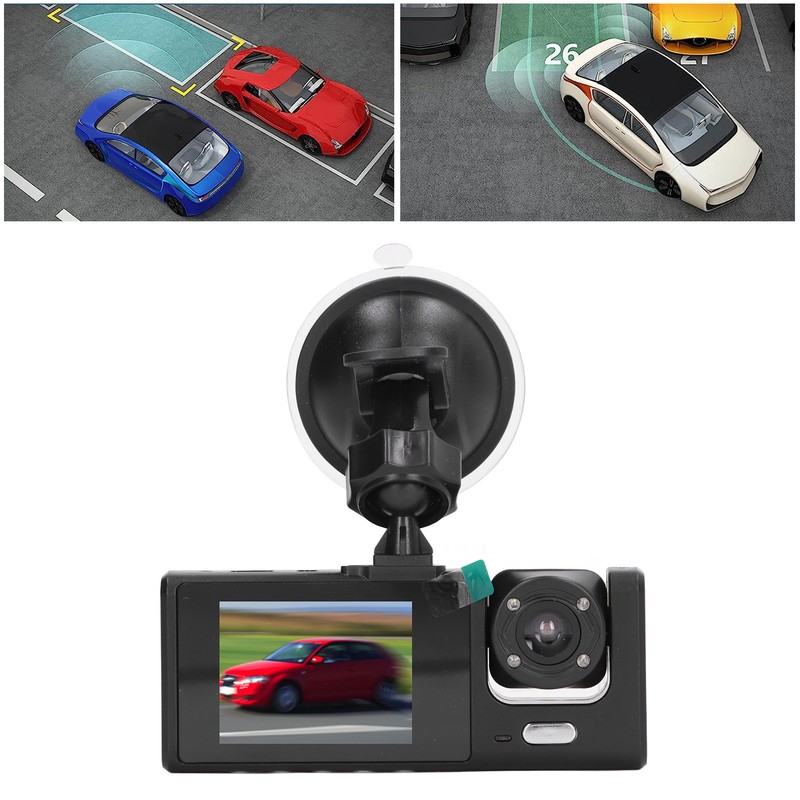 Car Traffic Recorder Night Vision 320mAh 3 Lens Front Rear