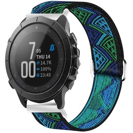 Compatible with Wahoo ELEMNT Rival Smartwatch Band, Lamshaw Stretch Elastics Nylon Adjustable Replacement Strap Accessories for Men & Women Compatible for Compatible with Wahoo ELEMNT Rival Smartwatch (1, Blueprint)