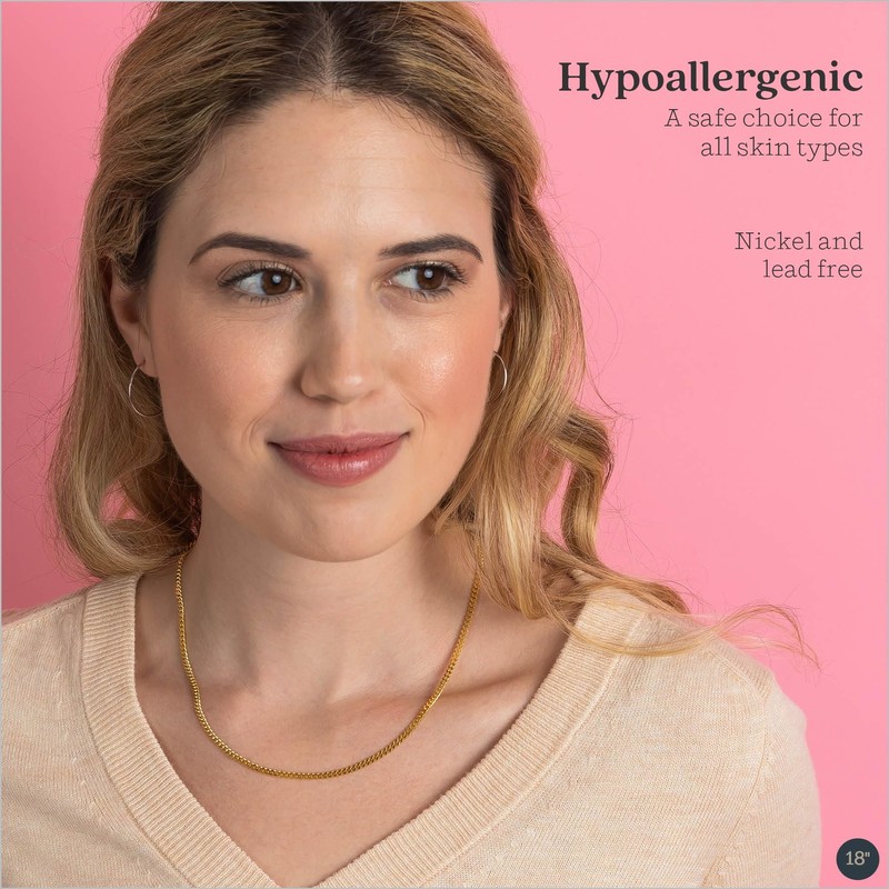 KEZEF Miami 18K Gold Plated 3mm Cuban Curb Chain |