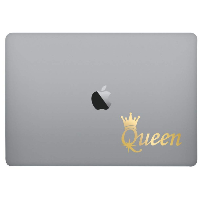 Transparent Decal Stickers of Queen Crown (Metallic Gold) Premium Waterproof