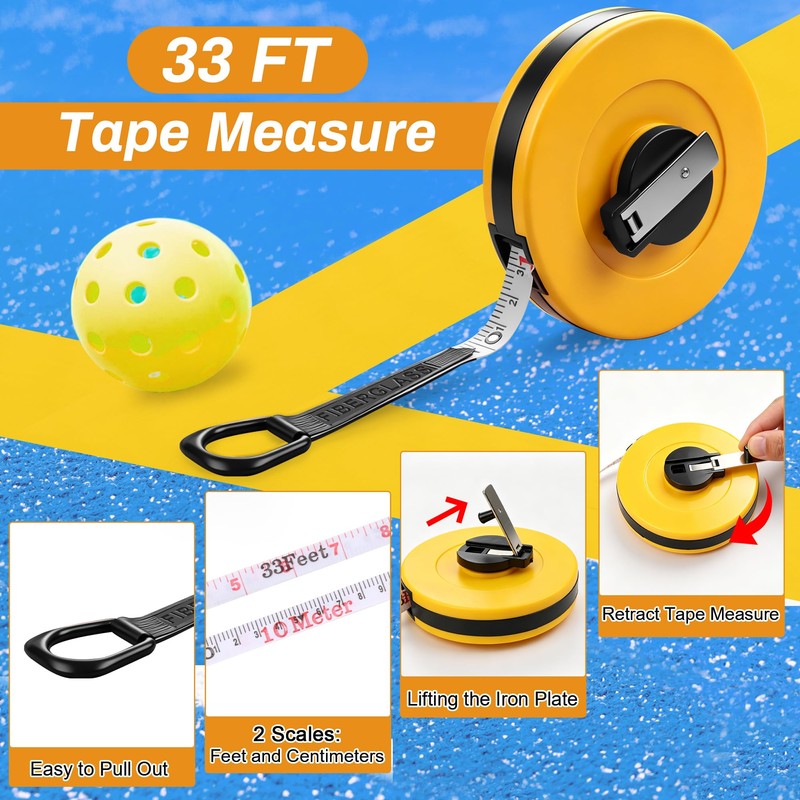 Anglekai 262FT Pickleball Court Tape, Adhesive Pickleball Court Mark Tape
