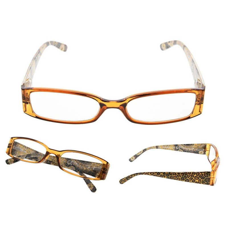 READING GLASSES 5 pack Tiger Patterned Temples Include Sunshine Readers