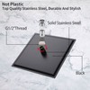 Rain Shower Head Black with Extension Arm 16 Inch Square