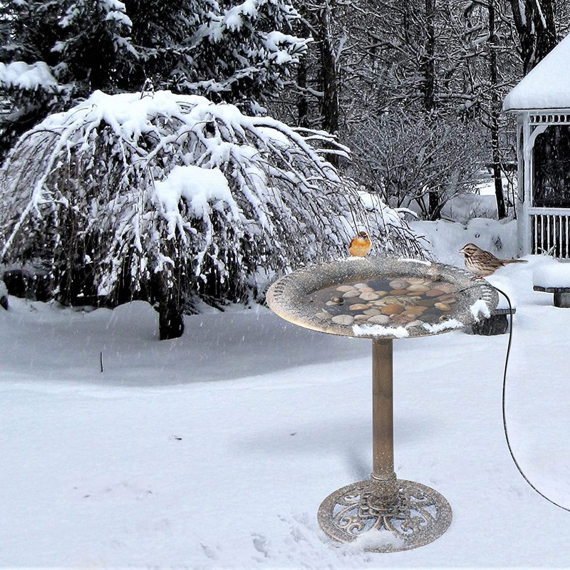 Bird Bath Heater for Outdoors in Winter Birdbaths Deicer with