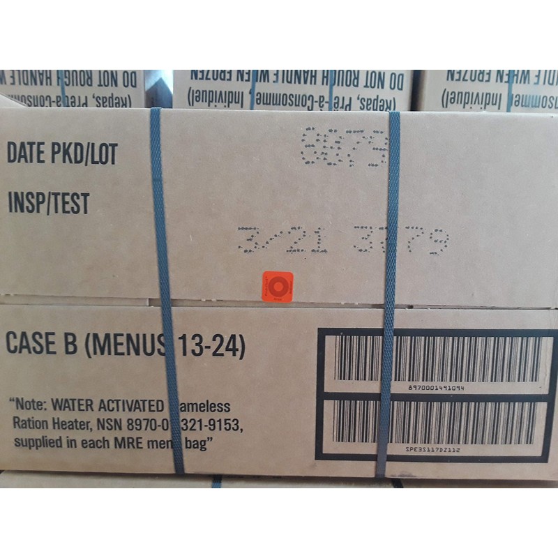 Military MREs Box A and Box B NSP/Test Date 03/2021