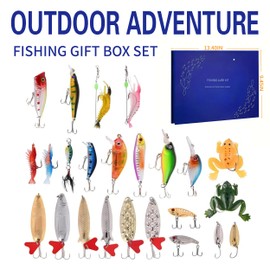 Fishing Lures Kit for Freshwater and Saltwater, Ideal Gifts of Fishing Gear Set for Fishing Lovers Both Kids & Adults