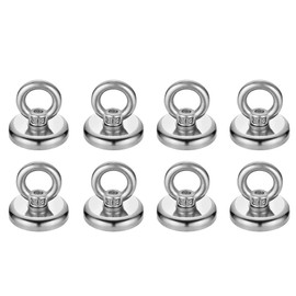 MAGHUNT Magnetic Hooks, Set of 8, Super Strong, Diameter 1.0 inches (25 mm), Vertical Load Capacity 44.1 lbs (20 kg), Horizontal Load Capacity 12.4 lbs (6 kg), Kitchen Storage, Office, Work, Bathroom,