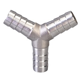 19mm Stainless Steel Y Pipe Connector 3 Way Hose Barb Adapter Connector Barb Hose Fitting for Water/Fuel/Gas