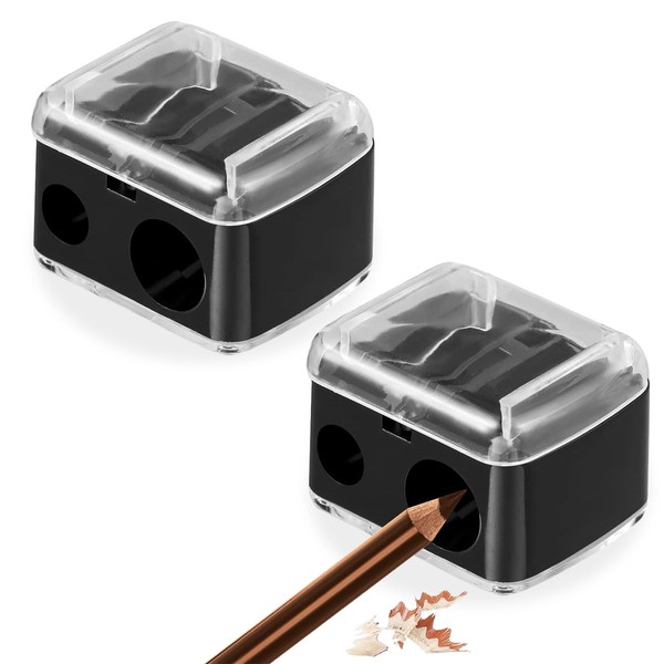 2Pcs Eyeliner Sharpener, Lip Liner Sharpener for Eyebrow Pencil, Make