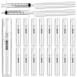 16 Pcs 3ml Mini Spray Bottles with 6 Accessories (4 Plastic Droppers + 2 Syringes) - Refillable Travel Perfume Bottles, Small Empty Atomizer for Essential Oils, Fine Mist Portable Perfume Sample Kit