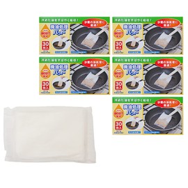 Nexta Oil Disposal Pad, Tempura Oil, White, Approx. Width 5.3 x Depth 3.9 inches (13.5 x 10 cm), Approx. 2.7 fl oz (80 ml) per Piece, Oil-Resistant, Made in Japan, 30 Pieces, Set of 5