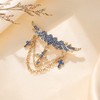 EVER FAITH Angel Wings Cross Brooch with Tassel Chain Rhinestone