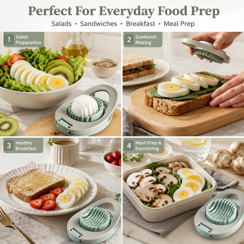 2 PCS Egg Slicer, Egg Cutter for Boiled Eggs, Hard