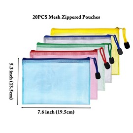 AUSTARK 10Pcs Zipper File Bags, Zipper Pouch, PVC Document Bag Zipper Folders Document Pouch Receipts Organizer for Office School Home Travel (B6 Size 7.6 x 5.3 Inches, Multicolor)