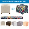 Lussenwert Ottoman Cover Square Stretch Printed Square Ottoman Cover Thick