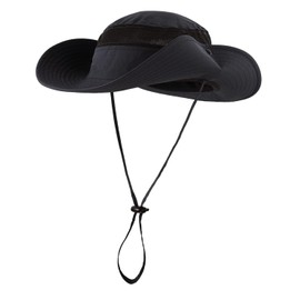 Magracy Unisex Outdoor Mesh Bucket Hat Summer Wide Brim UV Protection Hat Fishing Hat, black