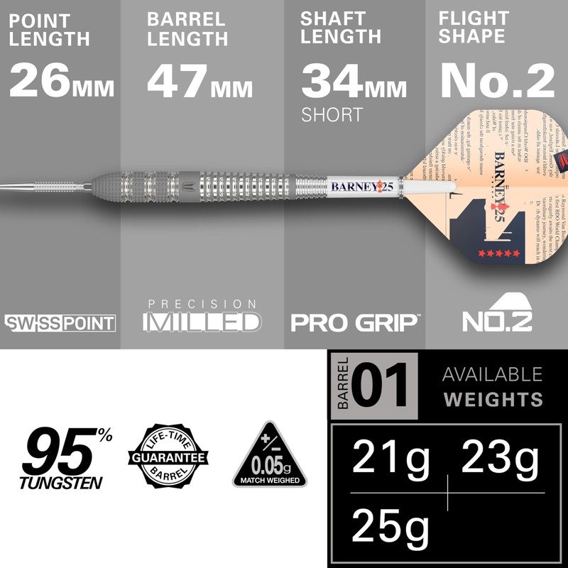 Target Darts Raymond Van Barneveld RVB 25 Year Edition 21G