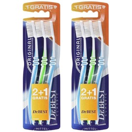 Dr.BEST Original Toothbrushes Medium Helps Protect Gums (6 Toothbrushes)