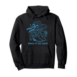 Boots in the Sand Western Cowgirl Beach Country Coastal Girl Pullover Hoodie