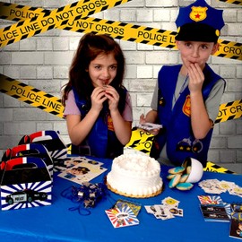 Tigerdoe Police Birthday Party Decorations - Police Party Favors Set for 12 Children - Police Officer Kids Party Favors - Notepads, Whistles, Make-a-Face Stickers, tattoos