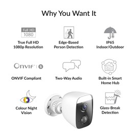 D-Link DCS-8630LH Outdoor Full HD Wi-Fi Camera w/Built-in Smart Home Hub & Spotlight, WiFi Security Camera, IR Night Vision, WPA3™ Encryption,SD&Cloud, Supports Google/Alexa to Keep Homes Secure