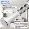 YNL White Shower Curtain Rod 32-64 Inch(2.7-5.33ft), Non-Slip, Never Rust,