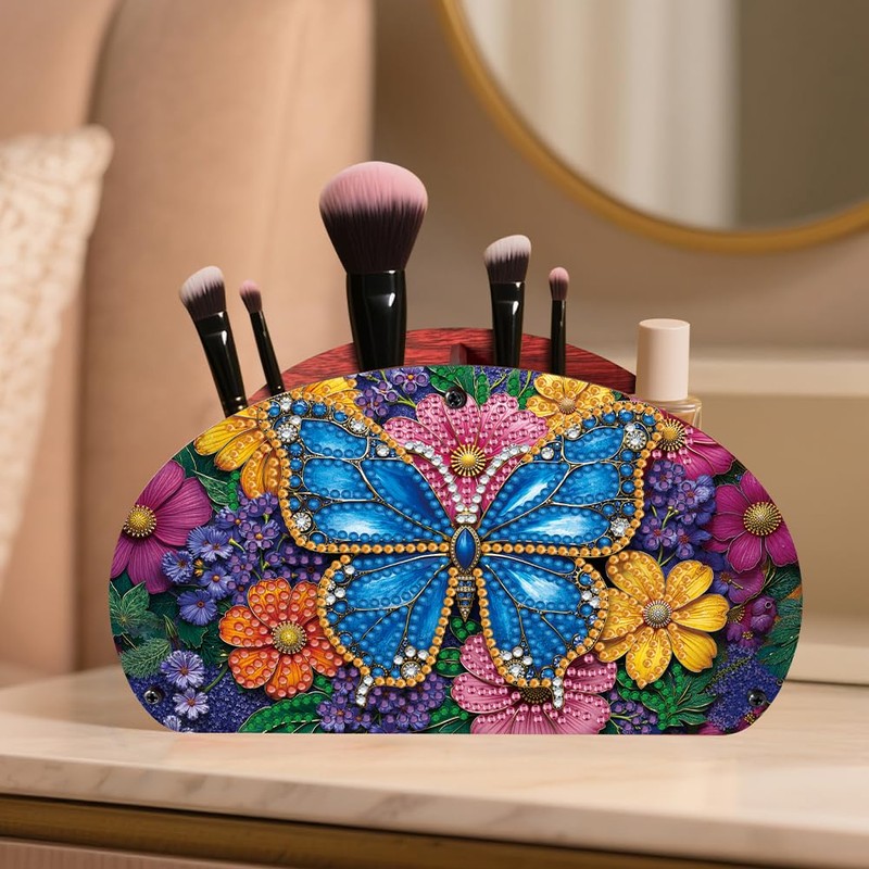 POETRYDRAW DIY Butterfly Diamond Art Painting Wooden Storage Box –
