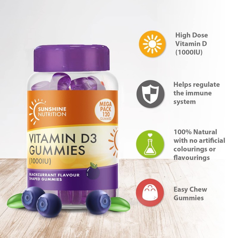 Daily Vitamin D Gummies for Adults - Contains 1000IU (25ug)