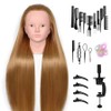 24-Inch Hairdressing Mannequin Head with Synthetic Fiber Hair – Styling,