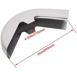 KUAFU 23" Wrap Front Fender Wheel Compatible with Harley Touring Road King Road Glide Electra Glide Street Glide Custom Baggers Softail Fl Style Unpainted