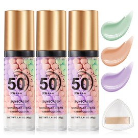 3PCS Color Correcting Primer SPF 50 PA+++ Sunscreen Moisturizing Corrector
