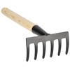 KOTARBAU® Small Steel 6 Prong Rake with Wooden Handle 33