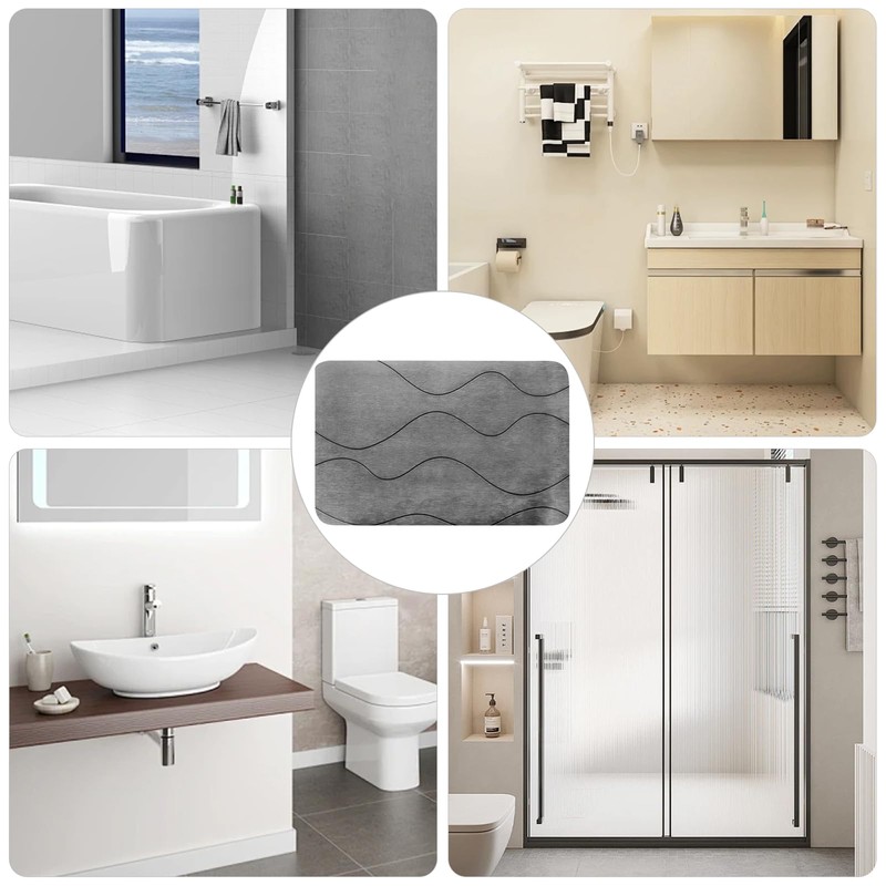 FeiatPogra Stone Bath Mat 60x40cm Quick Dry Non-Slip Diatomite Bath