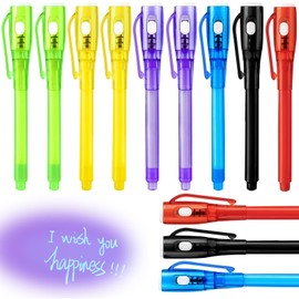 Invisible Ink Pens for Kids,12 Spy Pens with UV Light,Secret Pens Disappearing Ink Pen Magic Marker for Kids Party Favors,Kids Easter Valentines Xmas Gifts Goodies Bag Toys for Girls Boys Fun Activity