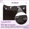 LaaVoo Human Hair Extensions Darkest Brown Real Remy Hair Invisible