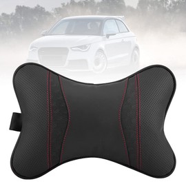 Aramox Headrest Pillow, Auto Accessories Leather Car Rest Cushion Seat Head Headrest Neck Rest Pillow Pad Support Car Headrest Pillow(Black)