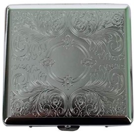 Zigarettenhalter Tragbare Clipschachtel Silberfarben Metallrahmen Silberne Clipschachtel Elegante und raffinierte Accessoires für Geschäftsleute, bis zu 18 Zigaretten