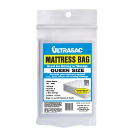 Ultrasac High Performance Queen Size Mattress 2.0 MIL (eq) Clear Cover Waterproof Bags - 70" x 92" - Pack of 1 - for Moving, Storage, & Commercial
