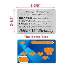 15th Birthday Gifts for Teen Girls Boys, 15 Year yr Birthday Gifts Birthday Engraved Wallet Card