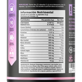 Complejo de Myo Inositol, Shatavari con 180 Cápsulas de 1000 mg por porción. Adicionado con Ñame Silvestre, Maca, Vitex. Ingredientes Naturales. Ferty Blend B Life.
